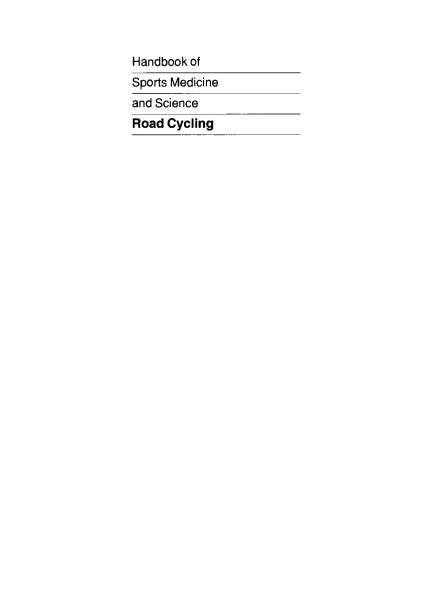 Handbook of Sports Medicine and Science: Road Cycling，原书图像