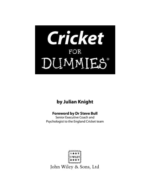 Cricket For Dummies，原书图像